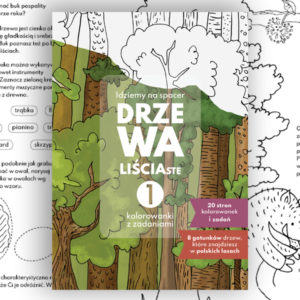 Zeszyt edukacyjny "Idziemy na spacer. Drzewa liściaste" dla dzieci 7-10 lat, kolorowanki przyrodnicze z zadaniami