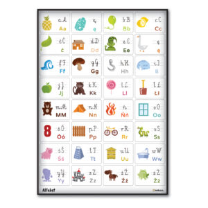 Plakat edukacyjny alfabet pisanie literek 70x100cm