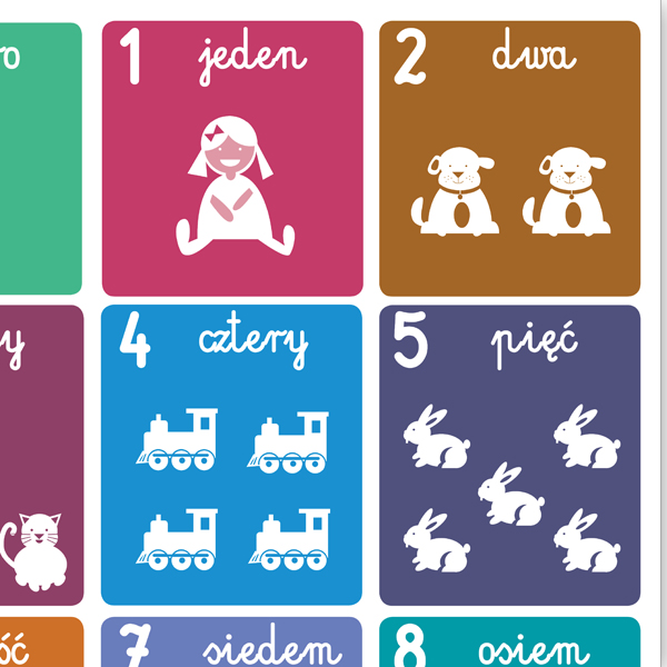 Plakat edukacyjny „Liczby” – nauka liczenia dla dzieci, Nr 10 colorfull - obrazek 5