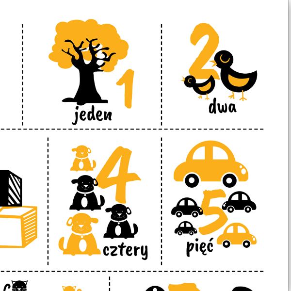Plakat edukacyjny „Liczby” – nauka liczenia dla dzieci, Nr 2 yellow - obrazek 3